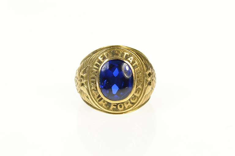 10K Yellow Gold United States Air Force Ornate Military Ring