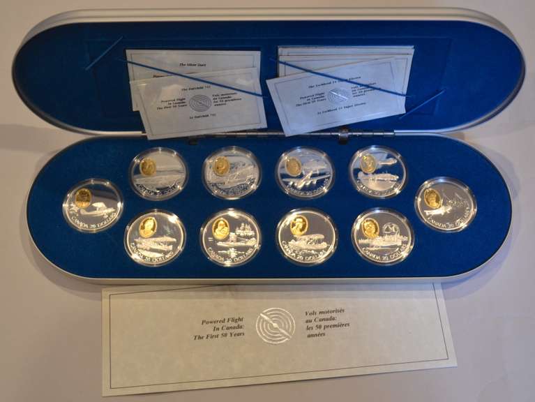 1991-93 Canada 50 Year Silver Proof $20 Coin Powered Flight Set