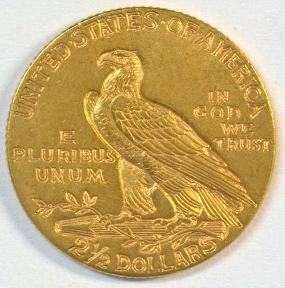 Lovely BU 1909 US $2.50 Indian Gold Piece. Pretty