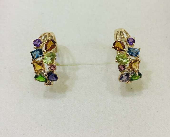 14kt Gold & Sapphire Earrings
