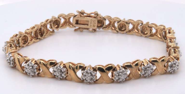 LADIES 14K YELLOW GOLD DIAMOND BRACELET