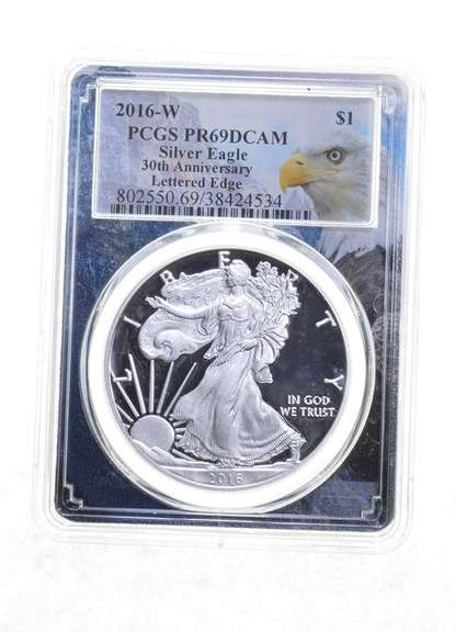 PR69 DCAM 2016-W American Silver Eagle - 30th Anniv - PCGS