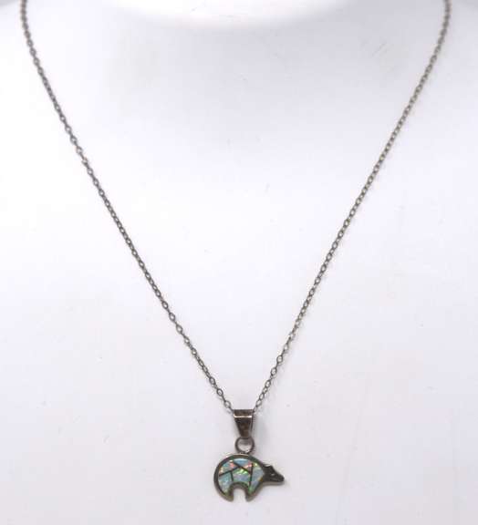 Sterling Silver Bear Pendant on Chain Necklace