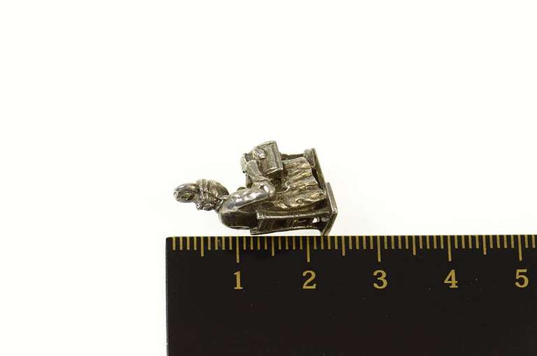 Sterling Silver 3D Robed Scholar Student Priest Charm/Pendant