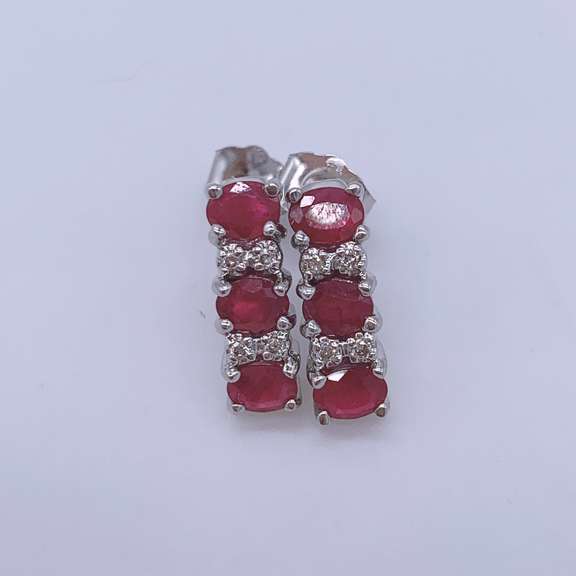 14kt Gold, Ruby, & Diamond Earrings