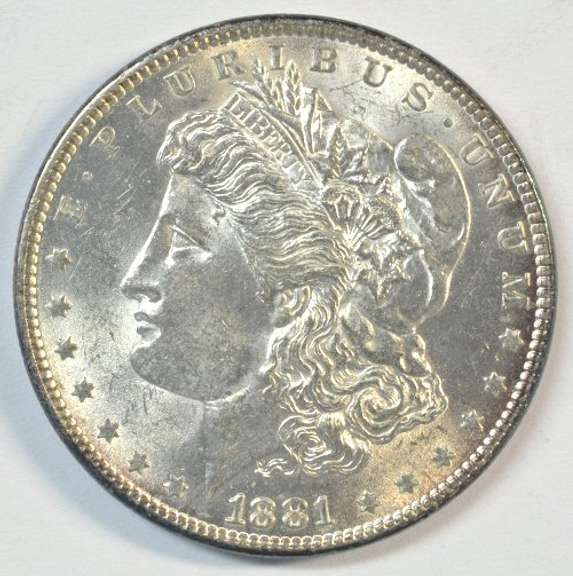 Frosty-white Choice BU 1881-P Morgan Silver Dollar