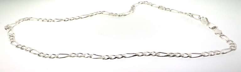 Gorgeous Sterling Silver Figaro Chain Necklace
