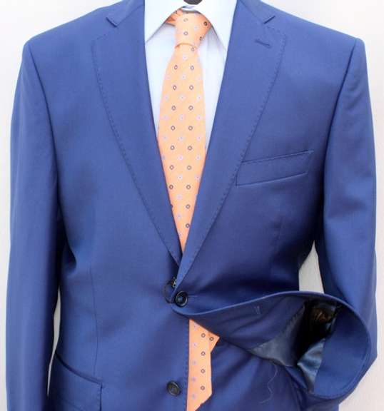 Eye Catching  2Button French Blue Color Suit By Galante