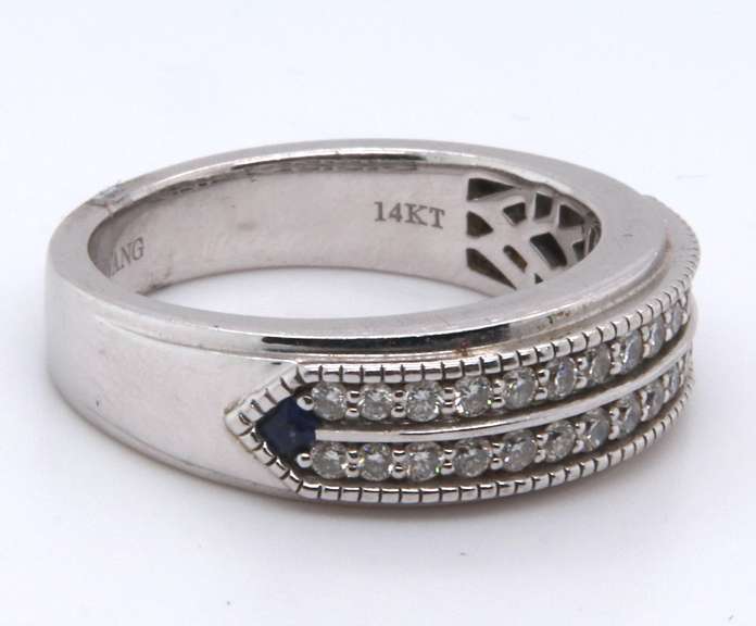 VERA WANG MENS DIAMOND WEDDING BAND 14K