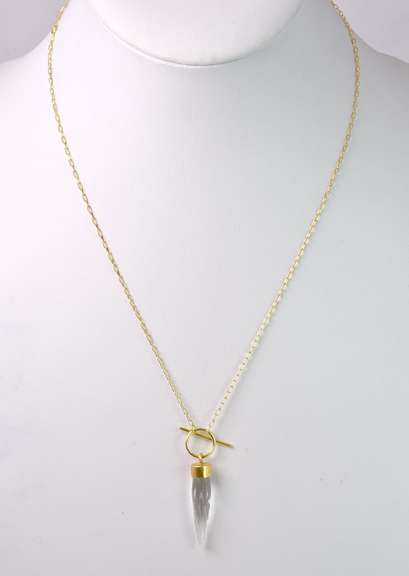 Fantastic Cystal Point Necklace in Gold Plated Sterling Silver