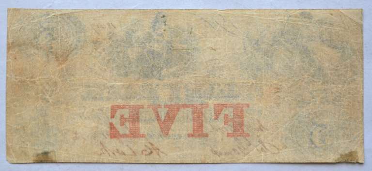$ 5 Valley Bank Of Hagerstown Jan 31 1855 Note