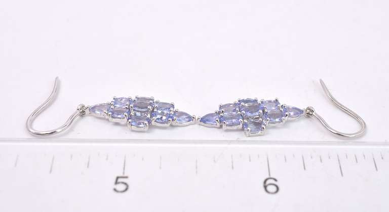 Ladies Purple Gemstone Earrings in White Gold