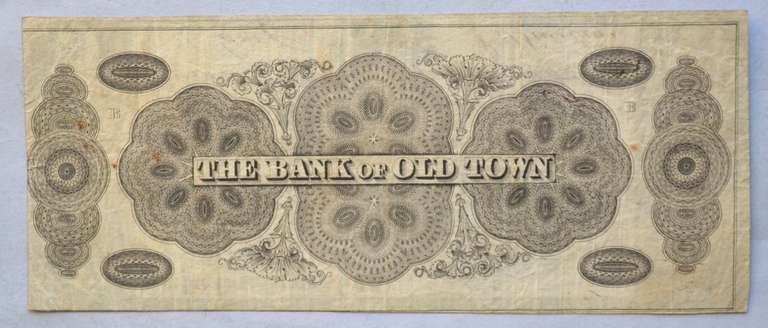 Bank Of Old Town Maine $ 5 Error Note