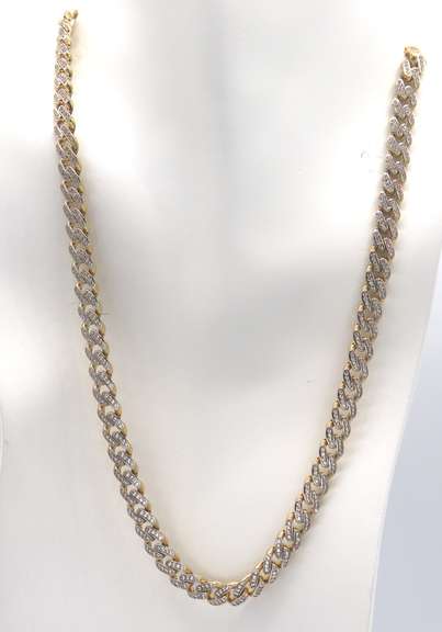 Irresistable 14kt Yellow Gold Curb Link Necklace with CZ