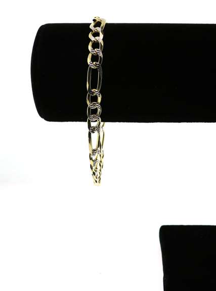 Nice Gold Plated Sterling Silver Figaro Chain Bracelet