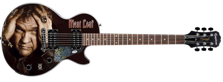 Meat Loaf Autographed Gibson Epiphone Les Paul Photo Graphics Guitar ACOA