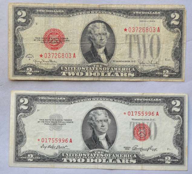 1953 53 A 53 B Star Red Seal US $2 Notes