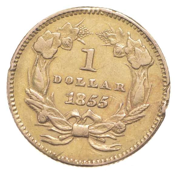1855 $1 Indian Princess Head Gold Dollar