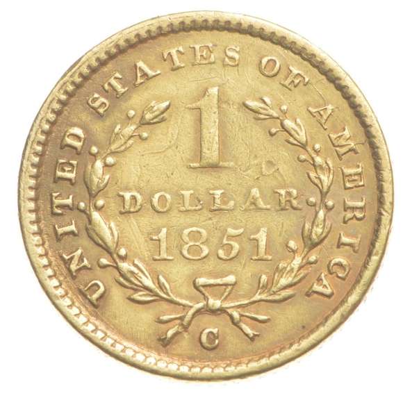 1851-C $1 Liberty Head Gold Dollar