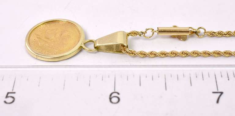 2.5 Pesos Gold Coin & Chain