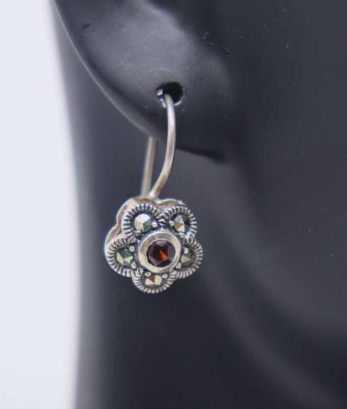Flower Style Sterling Silver Earrings
