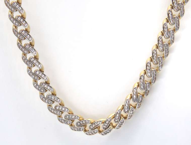 Irresistable 14kt Yellow Gold Curb Link Necklace with CZ