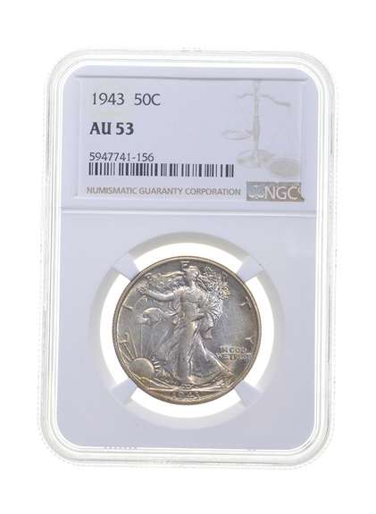 AU53 1943 Walking Liberty Half Dollar - Graded NGC