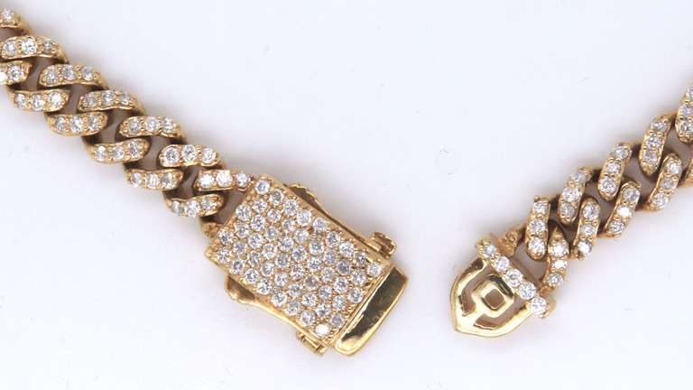 Quintessential Yellow Gold 7.18ctw Diamond Tennis Necklace