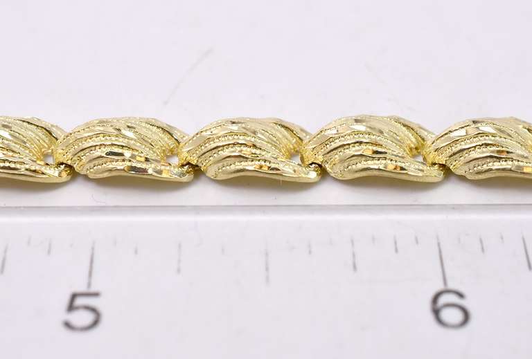 Beautiful Fancy Link Ladies Bracelet in 14K Yellow Gold