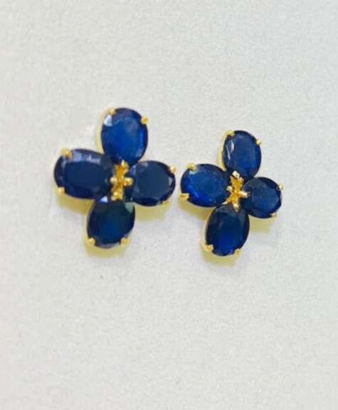14kt Gold Blue Sapphire Earrings