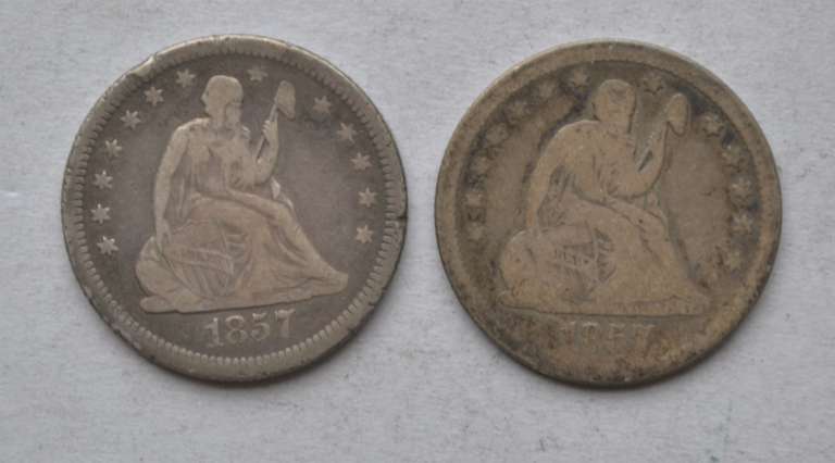 1857 1857 O Seated Quarters
