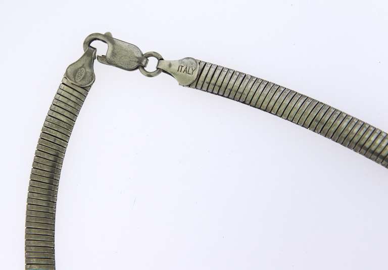 Italian Sterling Silver Omega Necklace