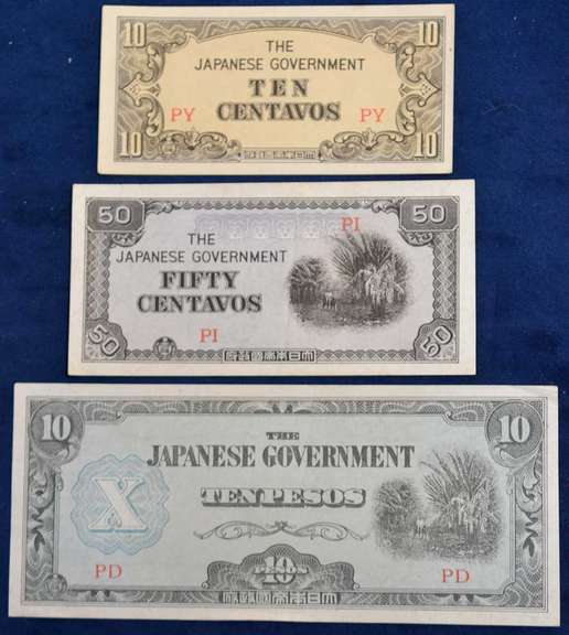 Lot Of 50 Rare WW2 1942 Philippines Japanese Occupation Peso And Centavo Notes.