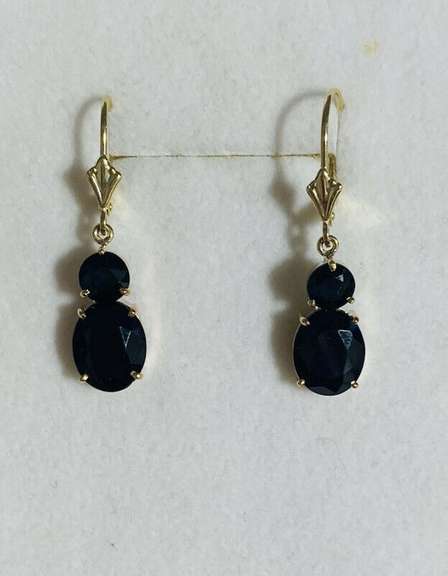 14kt Gold & Blue Sapphire Earrings
