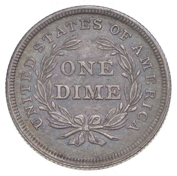 1837 Seated Liberty Dime - Large Date - F-101b - Obv Cr