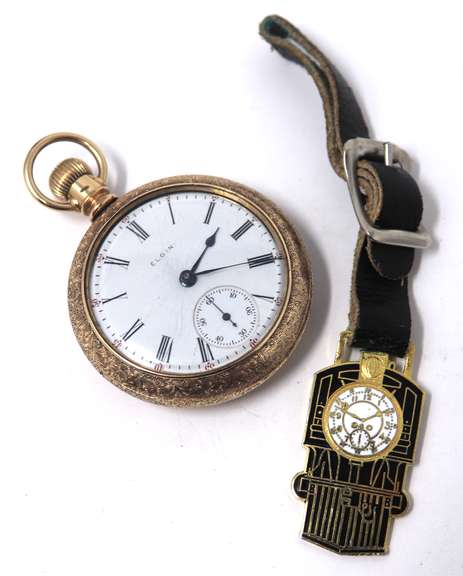 Elgin 17 Jewels Open Face Gold Filled Pocket Watch
