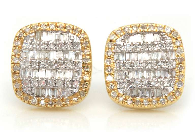 Amazing Yellow Gold Diamond Earrings
