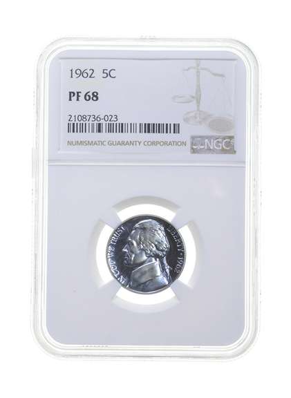 PF68 1962 Jefferson Nickel - Graded NGC