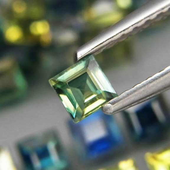 Unheated! VS clarity! 8.52ct princess cut Australian Sapphire set