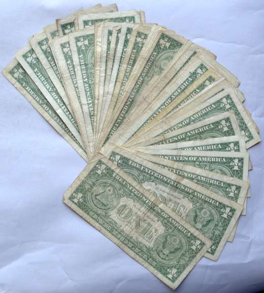 50 Various 1935 & 1957 Series $1 Silver Certificates