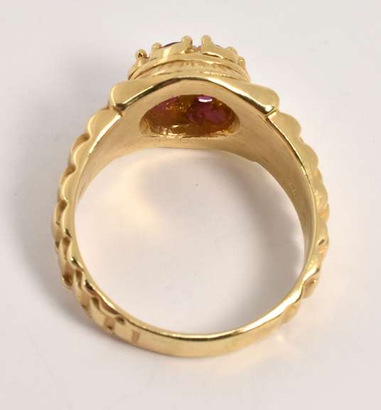 Unusual Rolex Style Ruby & Diamond Ring