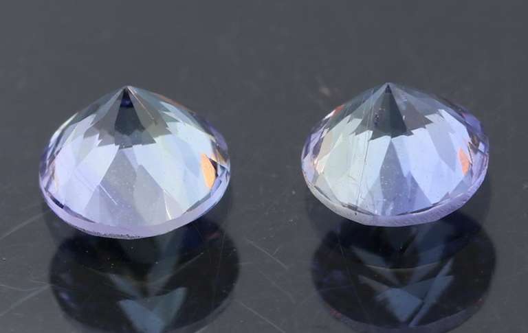 Glittering 1.46ct pair of silvery blue Tanzanite