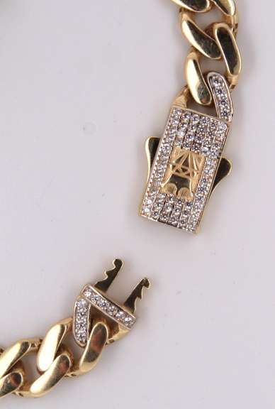 Awesome 14kt Yellow Gold Panther Chain Link Bracelet