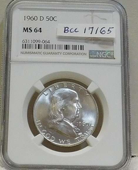 1960-D Sil Franklin Hf NGC MS-64 near GEM