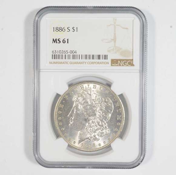 MS61 1886-S Morgan Silver Dollar - Graded NGC