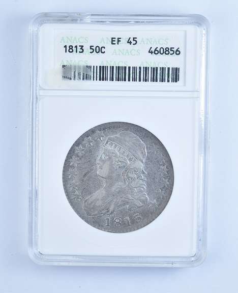 EF45 1813 Capped Bust Half Dollar - O-109 R3 - Graded ANACS