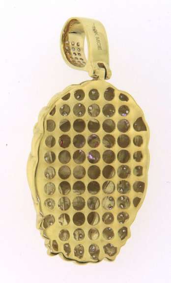 Incredible 10kt Yellow Gold Diamond Lion Pendant
