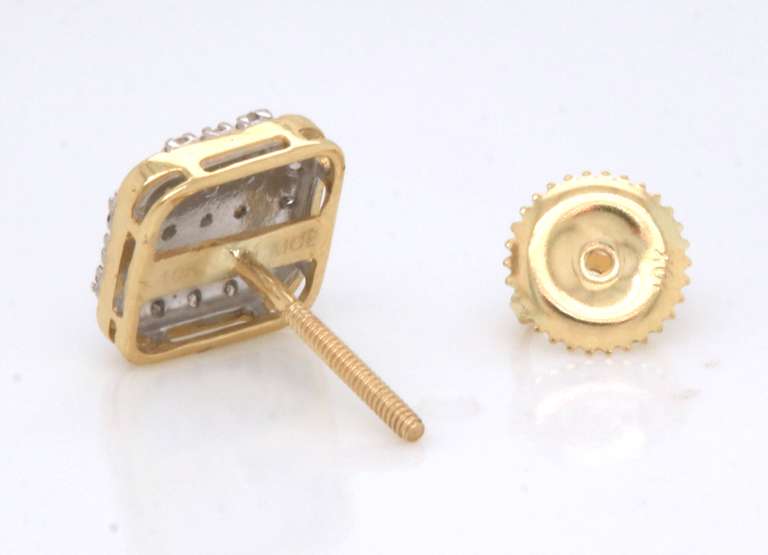 Fabulous Yellow Gold Diamond Earrings
