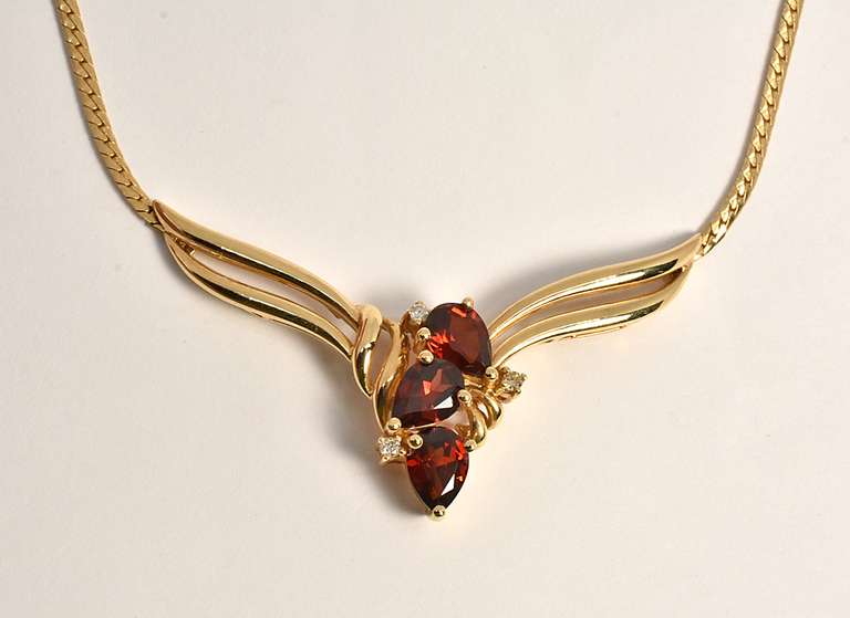 Feminine Garnet Necklace