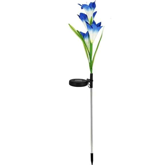 4 LED Solar Power Lily Flower Stake Lights